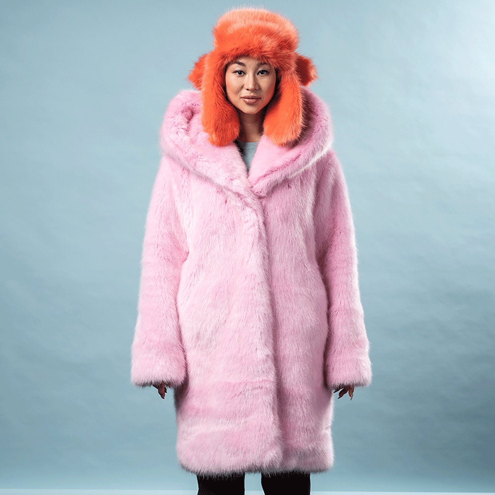 colourful fluffy jacket