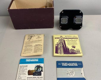 Visor View-Master de Sawyer de 1953, coronación de la reina Isabel II, juego completo de 3 carretes.