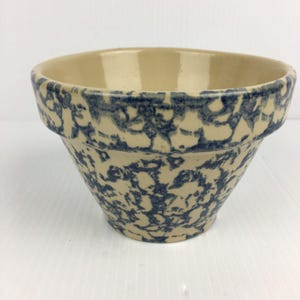 Roseville Pottery Sponge Ware Blau 6 Schüssel Obst-Rührschüssel ausgezeichnet