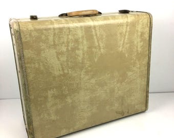 VTG 21 Samsonite Shwayder Convertible-nachtkoffer crème jaren 40 gemarmerd