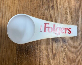 Vtg Folgers Coffee Measuring Spoon 1 Tbsp Red  White Plastic Scoop USA Promo