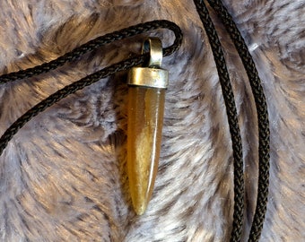 Belemnite Rostrum pendant on solid silver 925 N108