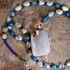 Blue Chalcedony Larimar Necklace N64 Morpheus
