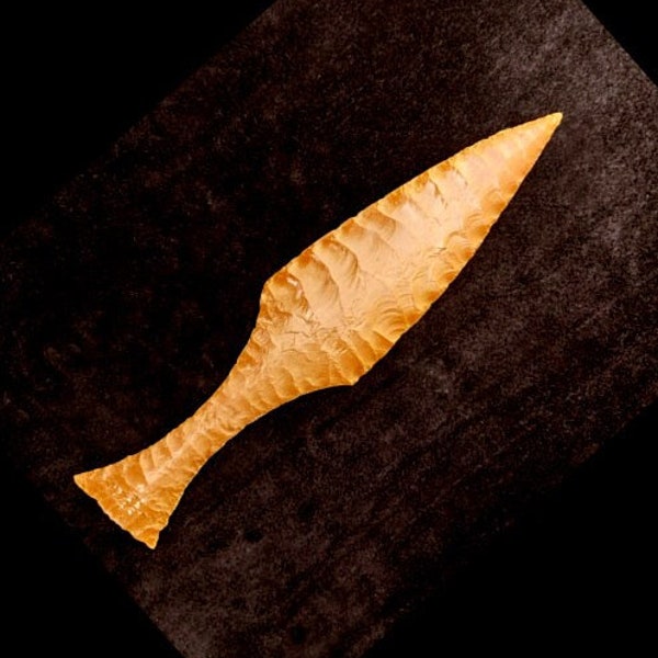 Copie POIGNARD DANOIS retouche type parallèles couvrantes Protohistoire Europe âge du bronze -Moulage résine polyester REF-DANOIS30- L=30 cm