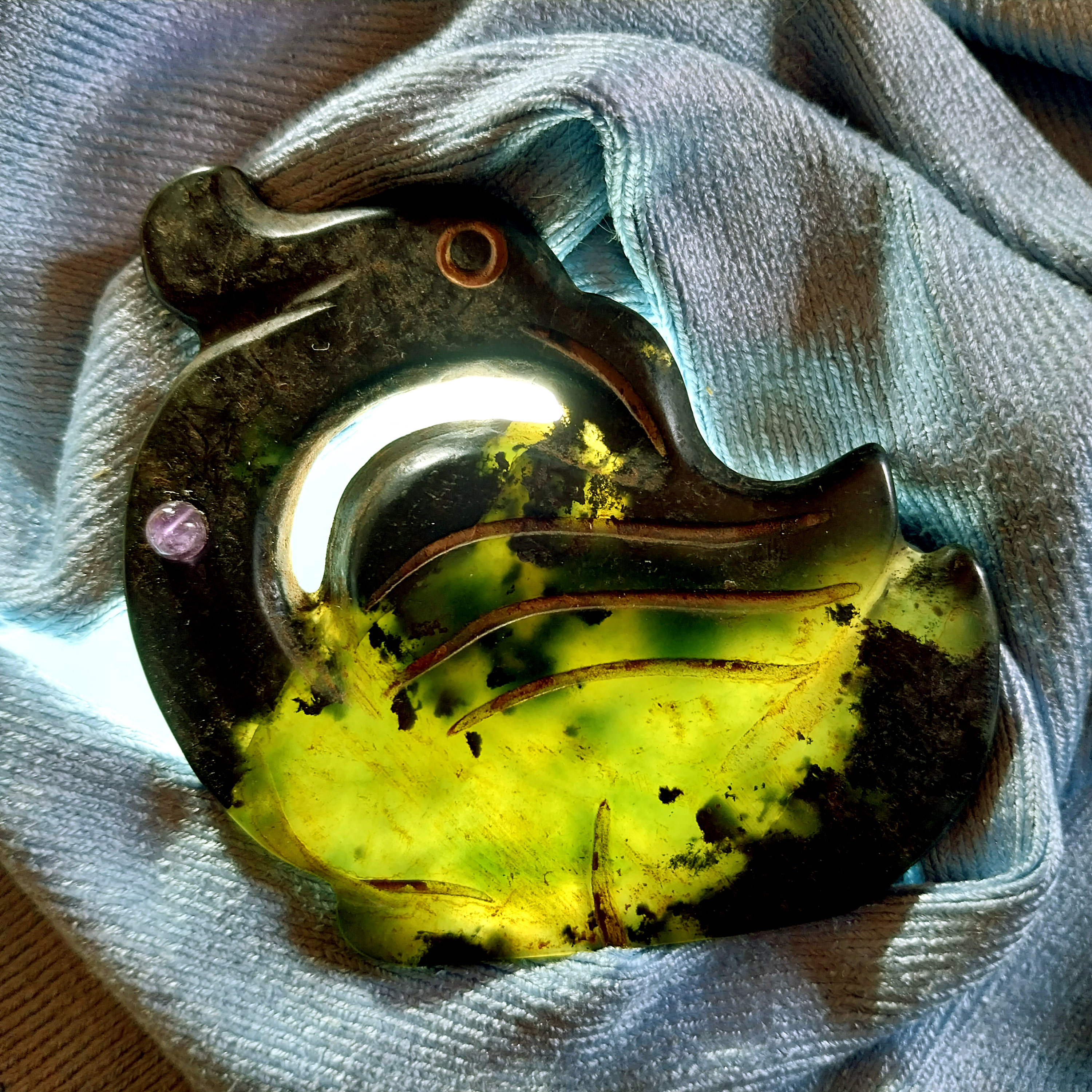 Ancient Hongshan Culture Meteorite Jade Sculpture - Phoenix or
