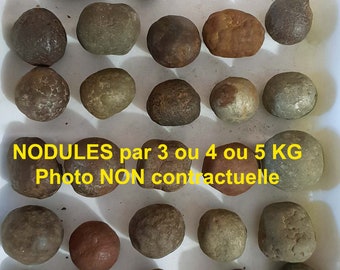 NODULES de marcassite Pas de Calais 3 kg à 5 kg au choix (en 3 ou 5 ou 6 nodules selon le poids ...) Ils seront NON cassés non ouvert.