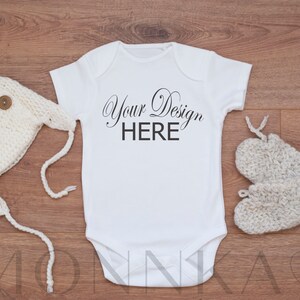 Infant Bodysuit Mock ups White Baby Bodysuit Mockup Bodysuit Mockup Kids Styled Photography Kids Mock up Flat Lay Kids Tshirt Mockup