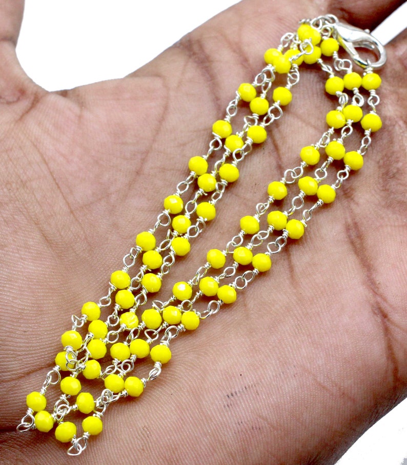 New Yellow Onyx Jewelry Chain,Handmade 925 Sterling Silver Plated Jewelry,Gift For Her Or Him,Latest Indian Jewelry