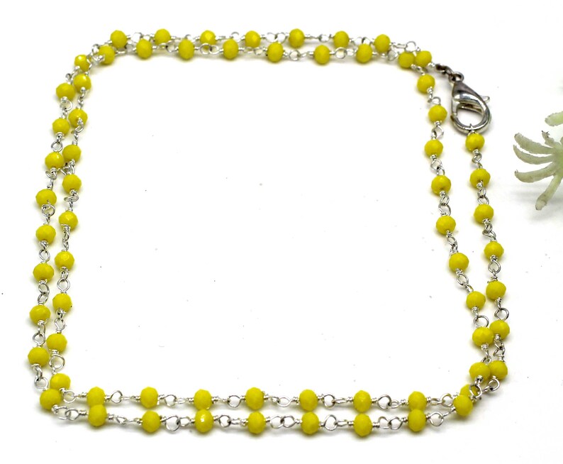 New Yellow Onyx Jewelry Chain,Handmade 925 Sterling Silver Plated Jewelry,Gift For Her Or Him,Latest Indian Jewelry
