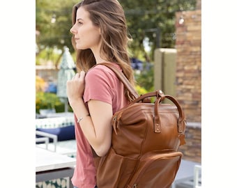 genuine leather diaper backpack