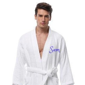 PERSONALIZED Men Terry Robe Cotton FREE Shipping Custom Monogram /name ...