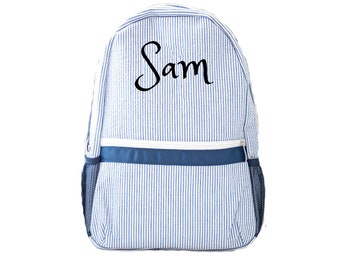 large seersucker backpack