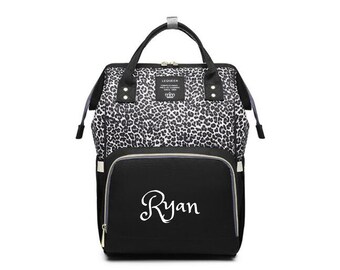 cheetah print backpack diaper bag