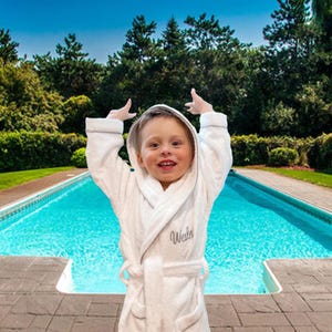 PERSONALIZED Baby Bathrobe - GREY Toddler Bath robe -Custom Monogram /Name Embroidered Gift / Baby /Baby Bath Robe kid bathrobe