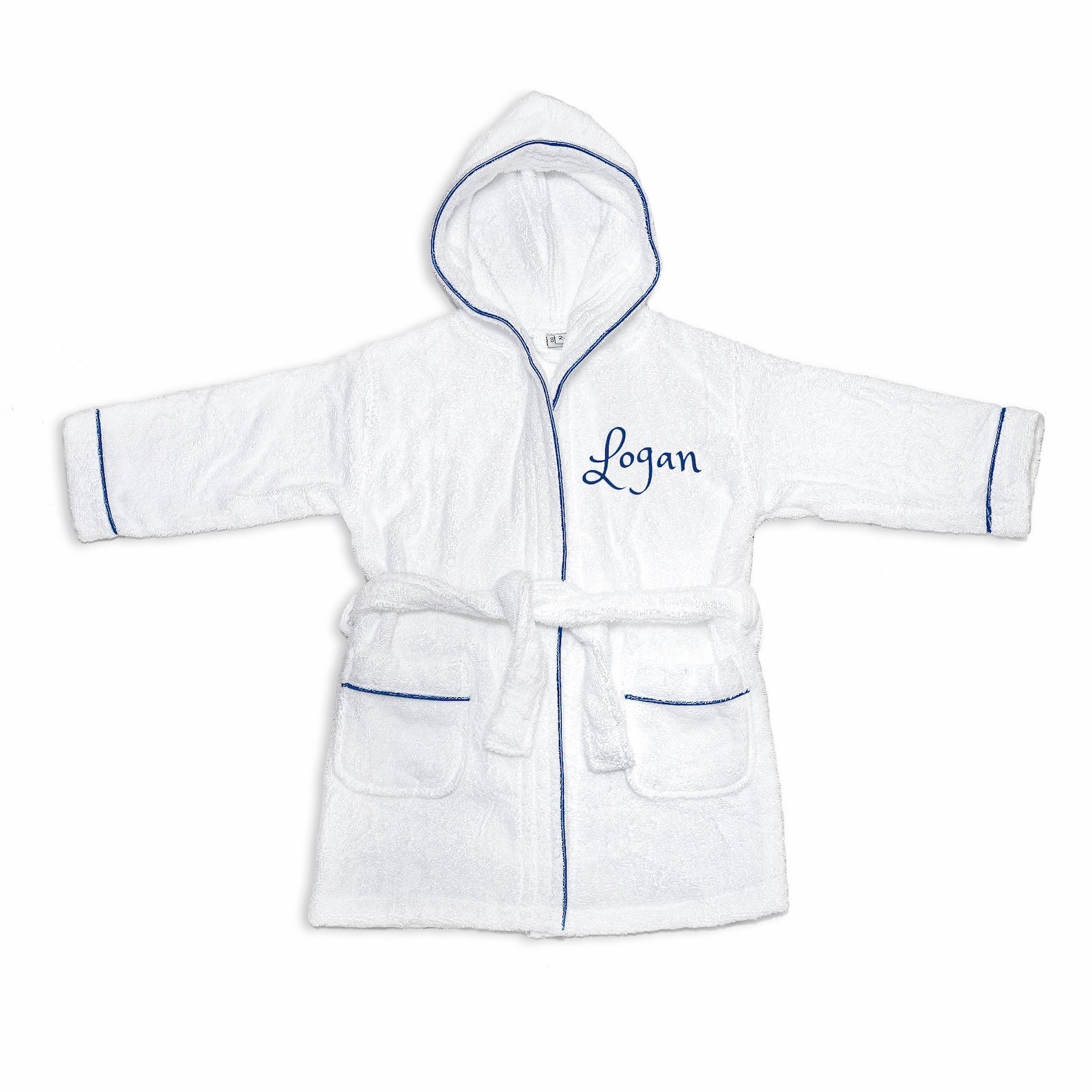 PERSONALIZED Baby Bathrobe BLUE Toddler Bath Robe custom Monogram /name