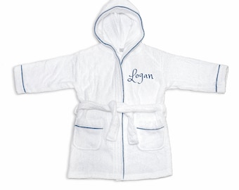 PERSONALIZED Baby Bathrobe - BLUE Toddler Bath robe -Custom Monogram /Name Embroidered Gift / terry robe /Baby /Baby Bath Robe kid bathrobe