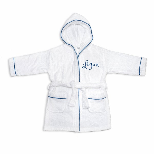 PERSONALIZED Baby Bathrobe - BLUE Toddler Bath robe -Custom Monogram /Name Embroidered Gift / terry robe /Baby /Baby Bath Robe kid bathrobe