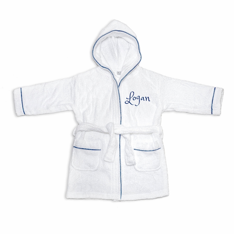 PERSONALIZED Baby Bathrobe BLUE Toddler Bath Robe custom Etsy