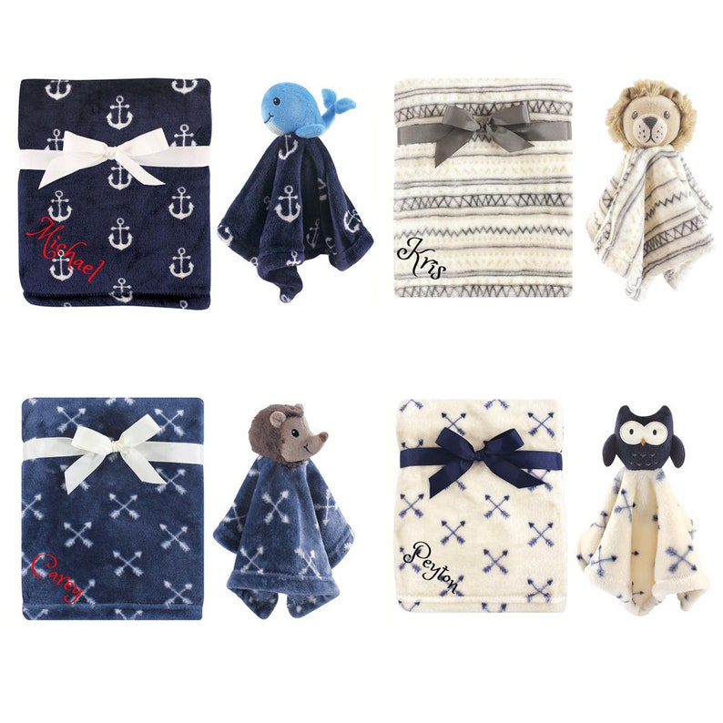 Personalized Blanket & Security Blanket Set for Baby Custom Etsy
