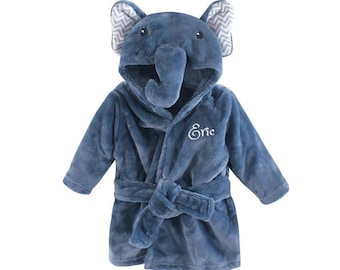 PERSONALIZED Baby Bathrobe -Animal -Infant Bath robe -Custom Monogram /Name Embroidered Gift /Elephant /Infant /Baby Shower /Baby Bath Robe