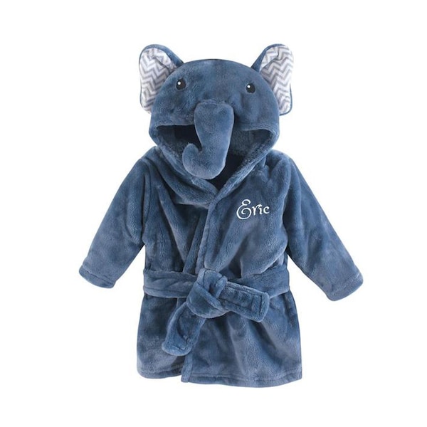 GEPERSONALISEERDE babybadjas - dier - babybadjas - aangepast monogram / naam geborduurd cadeau / olifant / baby / babyshower / babybadjas