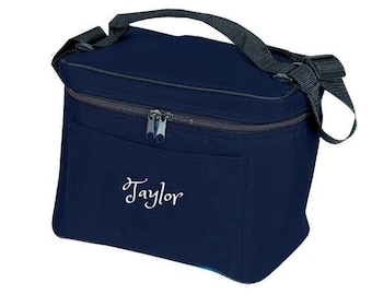 Personalized 6-Pack Cooler Bag / Lunch Bag - FREE Shipping -Custom Monogram /Name Embroidered Gift -Travel /Party /Giveaway /Office
