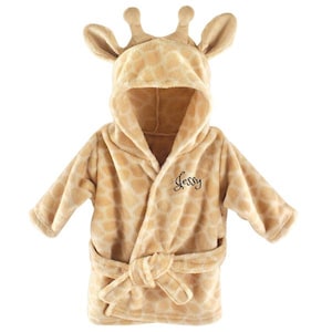 Albornoz de felpa personalizado para bebé - Leopardo rosa - Envío GRATIS - Monograma personalizado / Regalo con nombre bordado - Baby Shower o regalo de nacimiento / Bebé