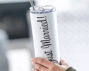 PERSONALIZED Tumbler With Lid and Straw Stainless Steel Skinny Tumbler Custom Bride Gift for Her Bridal Party Gifts Giveaway present