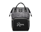 PERSONALIZED Large Diaper Bag Knapsack Leopard Cheetah Diaper bag Custom Monogram Backpack Diaper bag infant Baby Bag Gift Nappy Bag