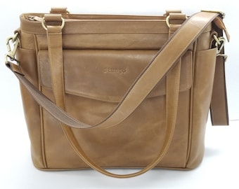 Brown Leather Diaper Bag Tote bag Genuine Leather Diaper bag Cross body WATERPROOF diaper bag /Baby Bag /Baby Gift Baby shower Messenger bag