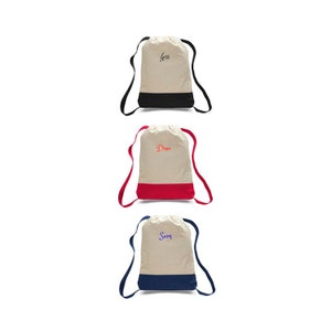 Personalized CANVAS SPORT BACKPACK -Travel /College Bag /Beach Bag /Laptop Bag Free Shipping -Custom Monogram /Name Embroidered Gift