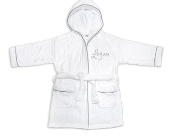 PERSONALIZED Baby Bathrobe - GREY Toddler Bath robe -Custom Monogram /Name Embroidered Gift / terry robe /Baby /Baby Bath Robe kid bathrobe