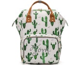 PERSONALIZED Large Diaper Bag Knapsack Cactus Custom Monogram Name Embroidered Backpack Diaper bag infant Baby Bag Gift Nappy Bag