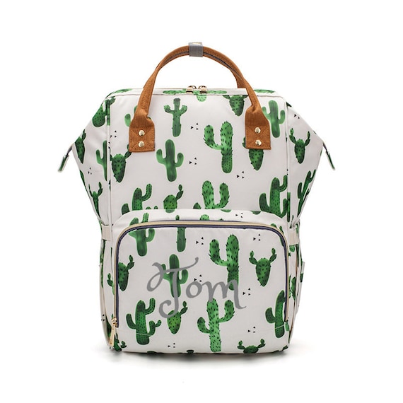 Cactus Backpack Diaper Bag Amazon.com: Cactus Green Diaper Bag Backpack Set for Baby  main image 3