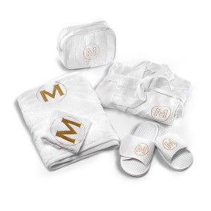 Novia personalizada 6 en 1 SET Mujer Waffle Robe Envío GRATIS Monograma personalizado / Nombre Regalo bordado para novias Ducha / Bata de baño SPA Robe