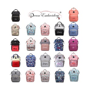 Bolsa de pañales grande PERSONALIZADA mochila monograma personalizado/nombre mochila bordada bolsa de pañales infantil/bolsa de bebé/bolsa de pañales de regalo