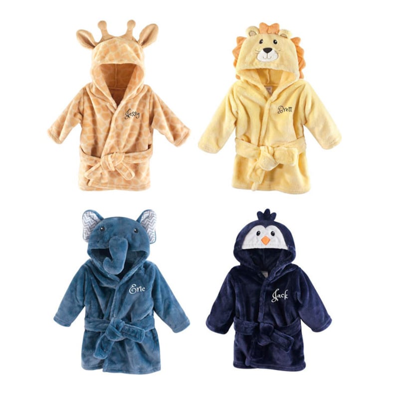 PERSONALIZED Baby Bathrobe Animal infant Bath Robe Custom Etsy
