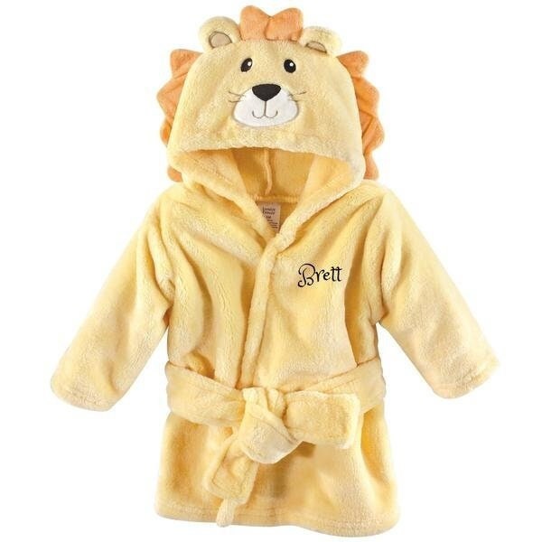 PERSONALIZED Baby Bathrobe -LION -Infant Bath robe -Custom Monogram /Name Embroidered Gift /Elephant /Infant /Baby Shower /Baby Bath Robe