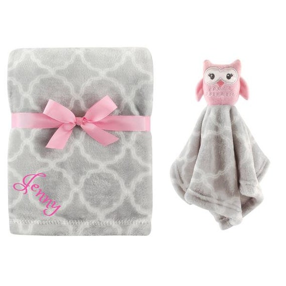 pink owl security blanket