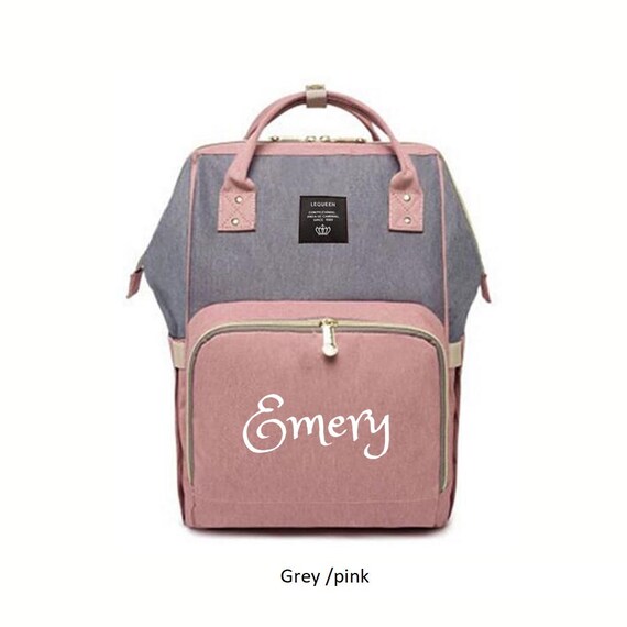 pink grey bag