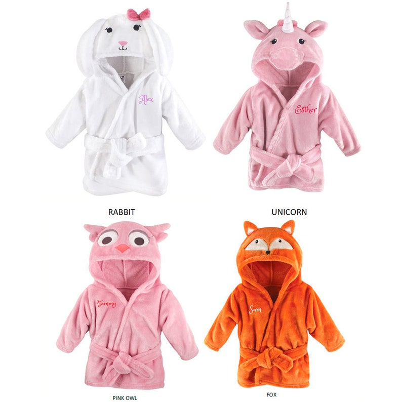PERSONALIZED Baby Bathrobe Animal infant Bath Robe Custom Etsy