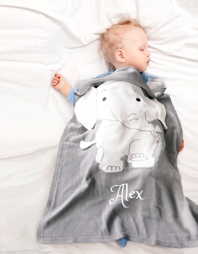 PERSONALIZED Baby Blanket Cotton Knit Blanket ANGEL Blanket Etsy