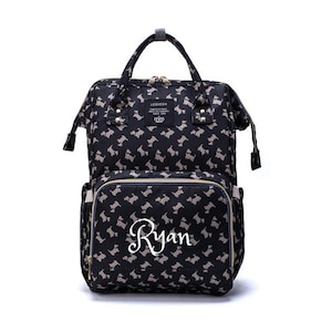 Bolsa de pañales grande PERSONALIZADA Mochila PERRO Monograma personalizado / Nombre Mochila bordada Bolsa de pañales infantil / Bolsa de bebé / Bolsa de pañales de regalo