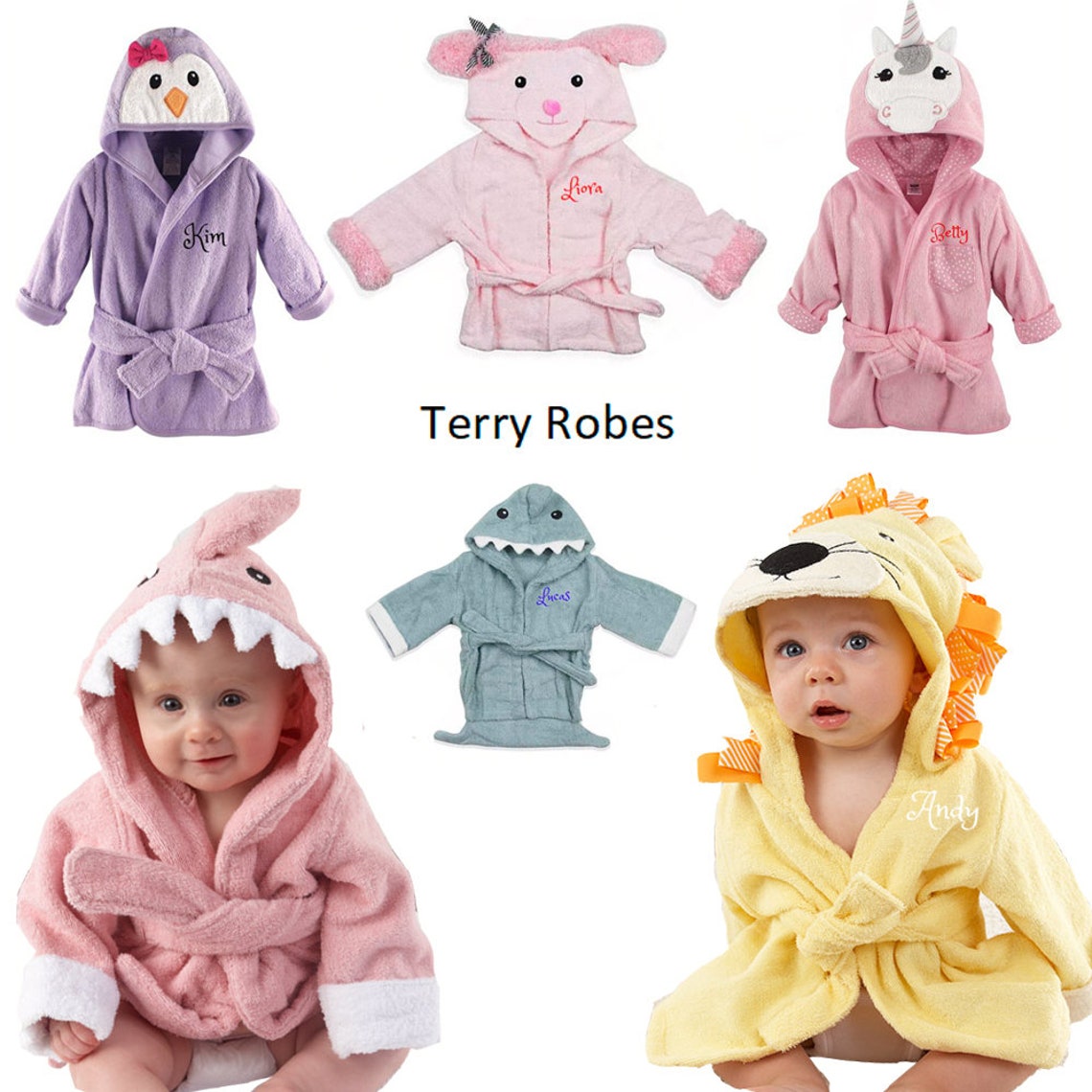 PERSONALIZED Baby Bathrobe Animal Infant Bath robe Custom Etsy
