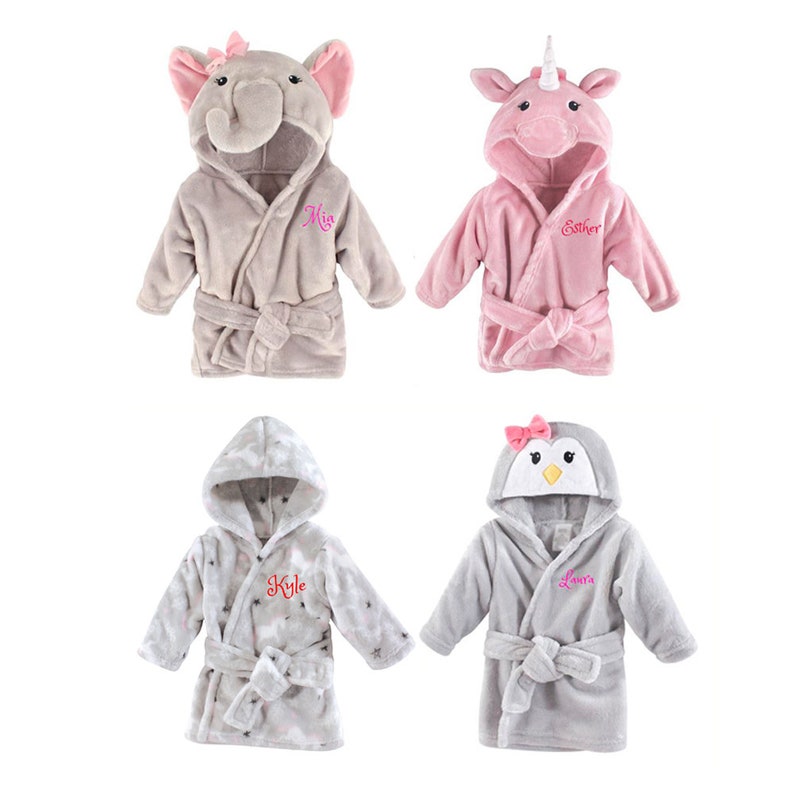 PERSONALIZED Baby Bathrobe Animal infant Bath Robe Custom Etsy