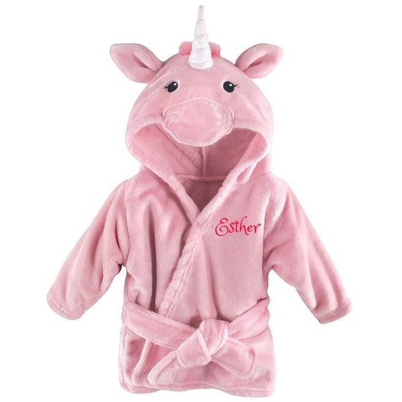 Peignoir bebe personnalise LICORNE peignoir pour bebe monogramme personnalise nom brode cadeau elephant bebe baby shower peignoir de bain bebe Etsy France