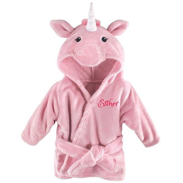 PERSONALIZED Baby Bathrobe -UNICORN -Infant Bath robe -Custom Monogram /Name Embroidered Gift /Elephant /Infant /Baby Shower /Baby Bath Robe