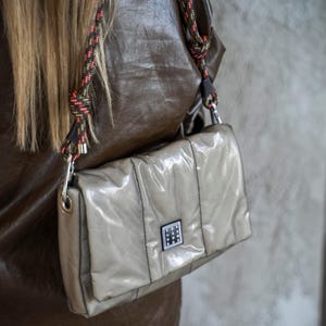 Women's Mink Quilted Bag, Neon Color Bag, Functional Handbag, Women's Baguette Bag, Handmade Women's Gift, Shiny Women's Bag, Messenger Bag