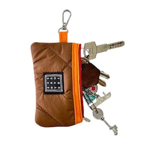 Cartera de mujer hecha a mano, cartera con llavero hecha a mano, cartera con cremallera, monedero, cartera para llaves, estuche para llaves, llavero elegante para artículos esenciales