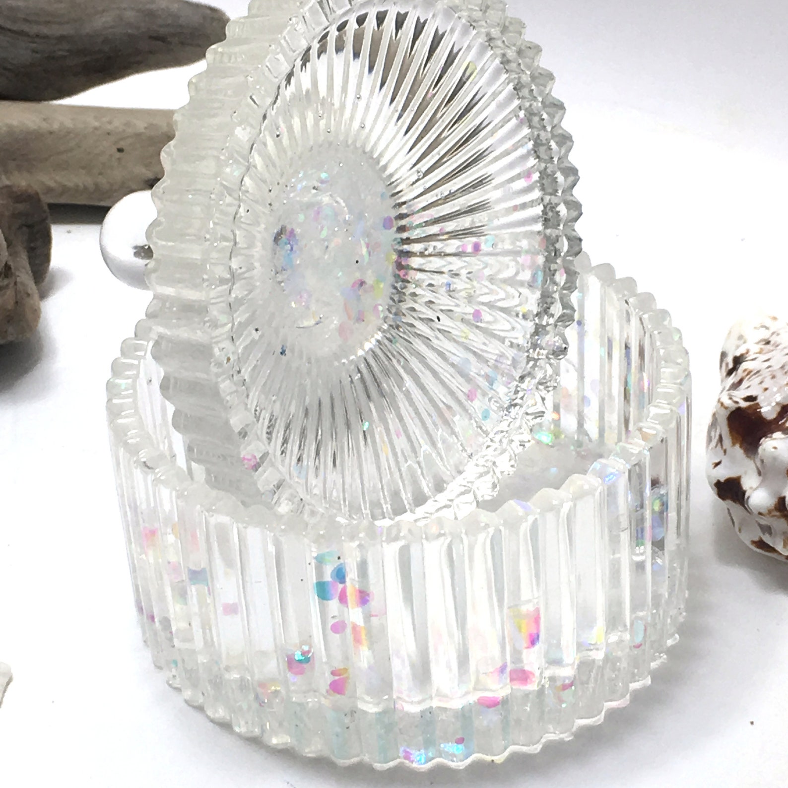 Holographic BUBBLE Jewelry Box made in Clear Epoxy Resin w/ Etsy